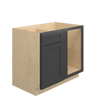 JAMESTOWN Assembled 39 in. W x 34.5 in. H x 24 in. D Plywood Blind Base Corner Cabinet Right in Espresso | Kunal Kitchens