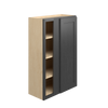 JAMESTOWN Assembled 27 in. W x 42 in. H x 12 in. D Plywood Blind Wall Corner Cabinet in Espresso | Kunal Kitchens