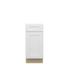 NORFOLK Assembled 15 in. W x 34.5 in. H x 24 in. D Plywood Base Cabinet w/(1) Roll-out Tray in Painted White | Kunal Kitchens