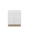 NORFOLK Assembled 27 in. W x 34.5 in. H x 24 in. D Plywood Base Cabinet w/(1) Roll-out Tray in Painted White | Kunal Kitchens