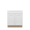 NORFOLK Assembled 30 in. W x 34.5 in. H x 24 in. D Plywood Base Cabinet w/(1) Roll-out Tray in Painted White | Kunal Kitchens