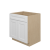 NORFOLK Assembled 30 in. W x 34.5 in. H x 24 in. D Plywood Base Cabinet w/(2) Roll-out Trays in Painted White | Kunal Kitchens
