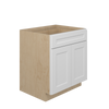 NORFOLK Assembled 30 in. W x 34.5 in. H x 24 in. D Plywood Base Cabinet w/(2) Roll-out Trays in Painted White | Kunal Kitchens