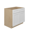 NORFOLK Assembled 36 in. W x 34.5 in. H x 24 in. D Plywood Base Cabinet w/(2) Roll-out Trays in Painted White | Kunal Kitchens