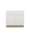 NORFOLK Assembled 36 in. W x 34.5 in. H x 24 in. D Plywood Base Cabinet w/(2) Roll-out Trays in Painted White | Kunal Kitchens
