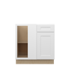 NORFOLK Assembled 33 in. W x 34.5 in. H x 24 in. D Plywood Blind Base Corner Cabinet Left in Painted White | Kunal Kitchens