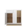 NORFOLK Assembled 33 in. W x 34.5 in. H x 24 in. D Plywood Blind Base Corner Cabinet Right in Painted White | Kunal Kitchens