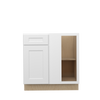 NORFOLK Assembled 33 in. W x 34.5 in. H x 24 in. D Plywood Blind Base Corner Cabinet Right in Painted White | Kunal Kitchens