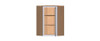 NORFOLK Assembled 24 in. W x 36 in. H x 12 in. D Plywood Frosted Glass Door Diagonal Corner Wall Cabinet in Painted White | Kunal Kitchens