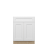 NORFOLK Assembled 27 in. W x 34.5 in. H x 24 in. D Plywood Sink Base Cabinet in Painted White | Kunal Kitchens
