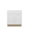 NORFOLK Assembled 30 in. W x 34.5 in. H x 24 in. D Plywood Sink Base Cabinet in Painted White | Kunal Kitchens