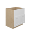 NORFOLK Assembled 30 in. W x 34.5 in. H x 24 in. D Plywood Farm Sink Base Cabinet in Painted White | Kunal Kitchens