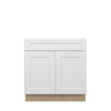 NORFOLK Assembled 33 in. W x 34.5 in. H x 24 in. D Plywood Sink Base Cabinet in Painted White | Kunal Kitchens