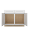NORFOLK Assembled 42 in. W x 34.5 in. H x 24 in. D Plywood Sink Base Cabinet in Painted White | Kunal Kitchens