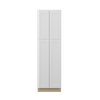 NORFOLK Assembled 24 in. W x 84 in. H x 24 in. D Plywood Tall Cabinet w/(3) Roll-out Trays in Painted White | Kunal Kitchens