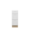 NORFOLK Assembled 12 in. W x 34.5 in. H x 21 in. D Plywood Drawer Vanity Cabinet in Painted White | Kunal Kitchens