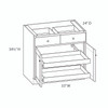 NORFOLK Ready to Assemble 33 in. W x 34.5 in. H x 24 in. D Plywood Base Cabinet w/(2) Roll-out Trays in Painted White | Kunal Kitchens