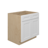 NORFOLK Ready to Assemble 33 in. W x 34.5 in. H x 24 in. D Plywood Base Cabinet w/(2) Roll-out Trays in Painted White | Kunal Kitchens