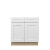 NORFOLK Ready to Assemble 33 in. W x 34.5 in. H x 24 in. D Plywood Base Cabinet w/(2) Roll-out Trays in Painted White | Kunal Kitchens