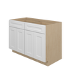 NORFOLK Ready to Assemble 48 in. W x 34.5 in. H x 24 in. D Plywood Base Cabinet w/(2) Roll-out Trays in Painted White | Kunal Kitchens