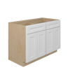 NORFOLK Ready to Assemble 48 in. W x 34.5 in. H x 24 in. D Plywood Base Cabinet w/(4) Roll-out Trays in Painted White | Kunal Kitchens