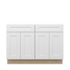 NORFOLK Ready to Assemble 48 in. W x 34.5 in. H x 24 in. D Plywood Base Cabinet w/(4) Roll-out Trays in Painted White | Kunal Kitchens