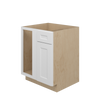 NORFOLK Ready to Assemble 27 in. W x 34.5 in. H x 24 in. D Plywood Blind Base Corner Cabinet Left in Painted White | Kunal Kitchens
