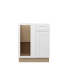 NORFOLK Ready to Assemble 27 in. W x 34.5 in. H x 24 in. D Plywood Blind Base Corner Cabinet Left in Painted White | Kunal Kitchens