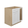 NORFOLK Ready to Assemble 33 in. W x 34.5 in. H x 24 in. D Plywood Blind Base Corner Cabinet Right in Painted White | Kunal Kitchens