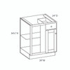 NORFOLK Ready to Assemble 39 in. W x 34.5 in. H x 24 in. D Plywood Blind Base Corner Cabinet Left in Painted White | Kunal Kitchens
