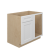 NORFOLK Ready to Assemble 39 in. W x 34.5 in. H x 24 in. D Plywood Blind Base Corner Cabinet Right in Painted White | Kunal Kitchens