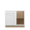 NORFOLK Ready to Assemble 39 in. W x 34.5 in. H x 24 in. D Plywood Blind Base Corner Cabinet Right in Painted White | Kunal Kitchens
