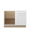 NORFOLK Ready to Assemble 45 in. W x 34.5 in. H x 24 in. D Plywood Blind Base Corner Cabinet Left in Painted White | Kunal Kitchens