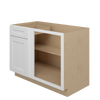 NORFOLK Ready to Assemble 45 in. W x 34.5 in. H x 24 in. D Plywood Blind Base Corner Cabinet Right in Painted White | Kunal Kitchens