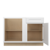 NORFOLK Ready to Assemble 48 in. W x 34.5 in. H x 24 in. D Plywood Blind Base Corner Cabinet Left in Painted White | Kunal Kitchens