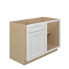 NORFOLK Ready to Assemble 48 in. W x 34.5 in. H x 24 in. D Plywood Blind Base Corner Cabinet Right in Painted White | Kunal Kitchens