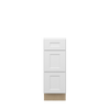NORFOLK Ready to Assemble 12 in. W x 34.5 in. H x 24 in. D Plywood Drawer Base Cabinet in Painted White | Kunal Kitchens