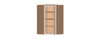 NORFOLK Ready to Assemble 27 in. W x 42 in. H x 15 in. D Plywood Frosted Glass Door Diagonal Corner Wall Cabinet in Painted White | Kunal Kitchens