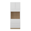NORFOLK Ready to Assemble 33 in. W x 90 in. H x 24 in. D Plywood Oven Tall Cabinet in Painted White | Kunal Kitchens