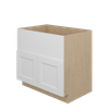 NORFOLK Ready to Assemble 36 in. W x 34.5 in. H x 24 in. D Plywood Farm Sink Base Cabinet in Painted White | Kunal Kitchens