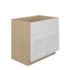 NORFOLK Ready to Assemble 36 in. W x 34.5 in. H x 24 in. D Plywood Farm Sink Base Cabinet in Painted White | Kunal Kitchens