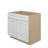 NORFOLK Ready to Assemble 36 in. W x 34.5 in. H x 24 in. D Plywood Sink Base Cabinet in Painted White | Kunal Kitchens
