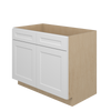 NORFOLK Ready to Assemble 42 in. W x 34.5 in. H x 24 in. D Plywood Sink Base Cabinet in Painted White | Kunal Kitchens