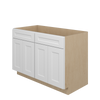 NORFOLK Ready to Assemble 48 in. W x 34.5 in. H x 24 in. D Plywood Sink Base Cabinet in Painted White | Kunal Kitchens