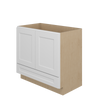 NORFOLK Ready to Assemble 36 in. W x 34.5 in. H x 21 in. D Plywood Vanity Cabinet w/Bottom Drawer in Painted White | Kunal Kitchens