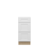 NORFOLK Ready to Assemble 15 in. W x 34.5 in. H x 21 in. D Plywood Drawer Vanity Cabinet in Painted White | Kunal Kitchens