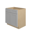 ROCKINGHAM Ready to Assemble 33 in. W x 34.5 in. H x 24 in. D Plywood Base Cabinet w/(2) Roll-out Trays in Painted Stratus | Kunal Kitchens
