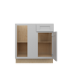 ROCKINGHAM Ready to Assemble 33 in. W x 34.5 in. H x 24 in. D Plywood Blind Base Corner Cabinet Left in Painted Stratus | Kunal Kitchens
