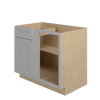 ROCKINGHAM Ready to Assemble 39 in. W x 34.5 in. H x 24 in. D Plywood Blind Base Corner Cabinet Right in Painted Stratus | Kunal Kitchens