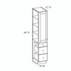 ROCKINGHAM Assembled 18 in. W x 84 in. H x 21 in. D Plywood Vanity Linen Cabinet w/(3) Drawers in Painted Stratus | Kunal Kitchens